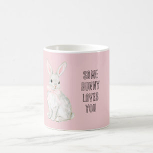 Some Bunny Loves You Pink Bow Coffee Mug