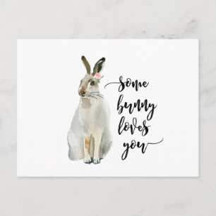 some bunny loves you postcard notecard