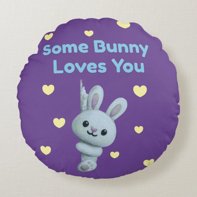 Some Bunny Loves You Round Cushion (Front)