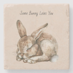 Some Bunny Loves You Stone Coaster