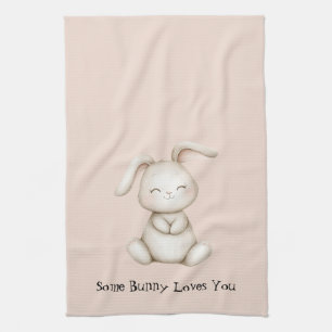 Some Bunny Loves You Tea Towel