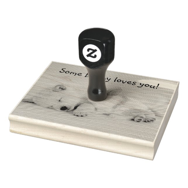 some bunny loves you text rubber stamp (Stamp)