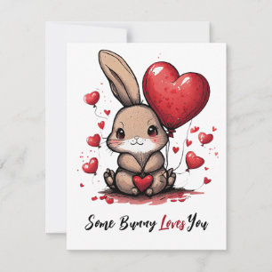 Some bunny loves you valentine holiday card