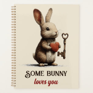 Some Bunny Loves You Vintage With Heart Key Planner