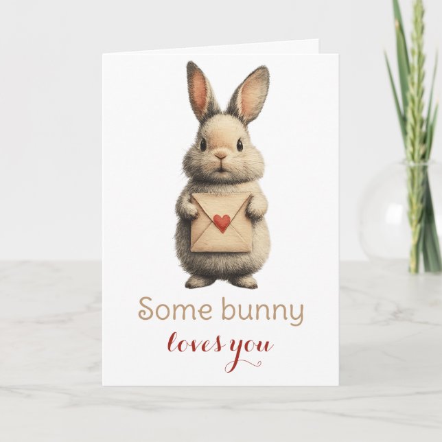 Some Bunny Loves You with Love Letter Card (Front)