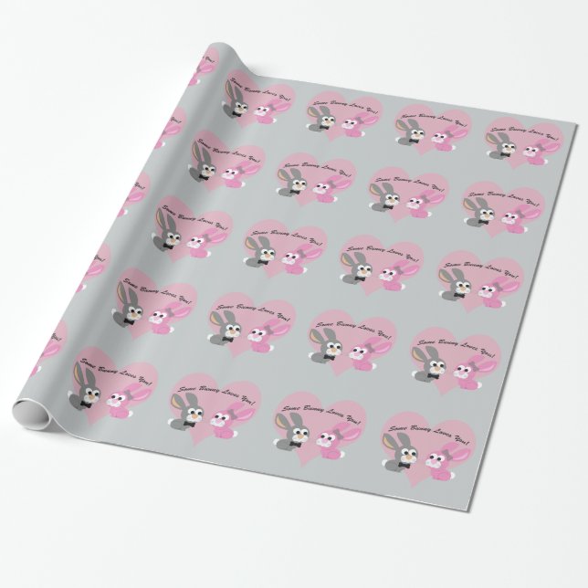Some bunny Loves You! Wrapping Paper (Unrolled)