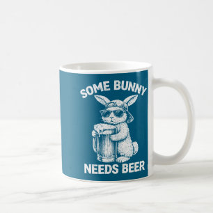 Some bunny needs beer funny easter bunny humour coffee mug
