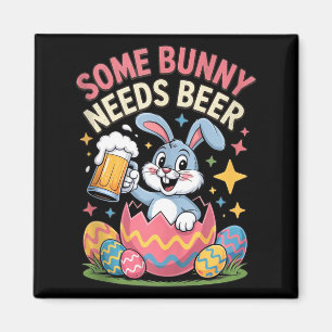 Some bunny needs beer funny easter party tank magnet