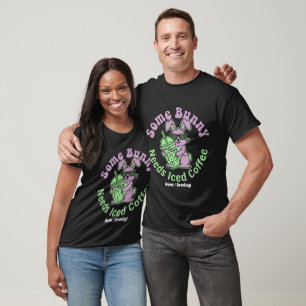  Some Bunny Needs Iced Coffee Retro Spring Easter  T-Shirt