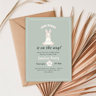 Some Bunny on the Way Cute Rabbit Baby Shower Invitation