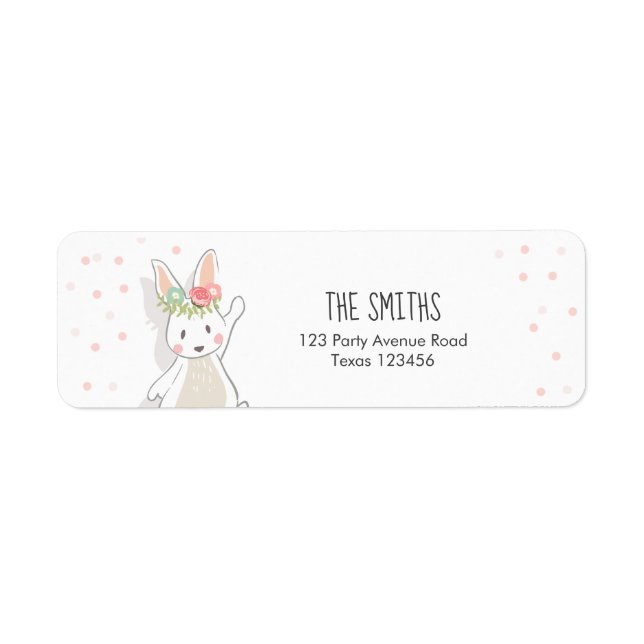 Some Bunny Return Address Labels Easter Pink Girl (Front)