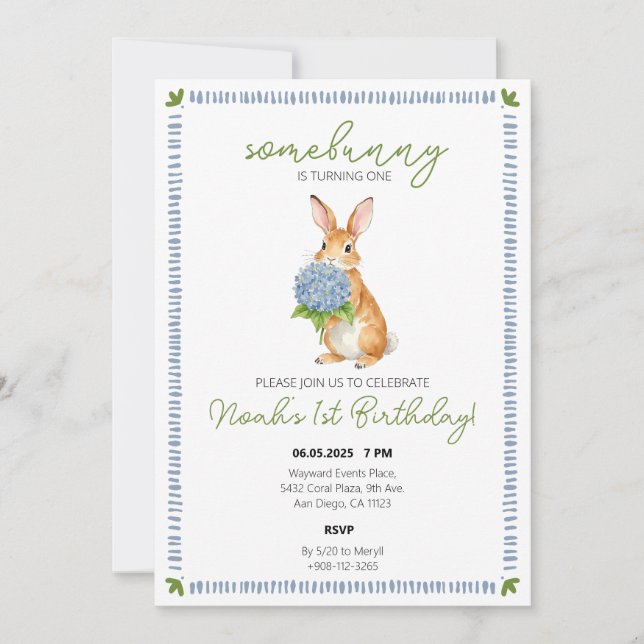 Some Bunny Special Bunny Baby Birthday Save The Date (Front)