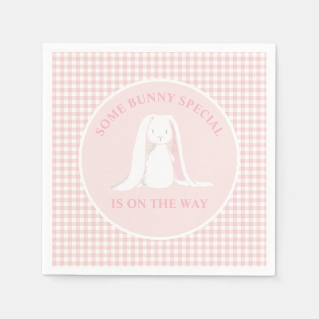 Some Bunny Special is on the way Baby Shower Napkin (Front)