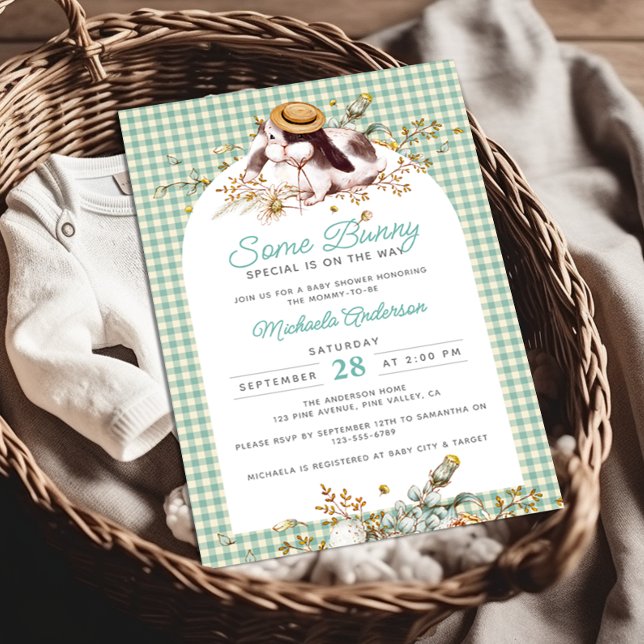 Some Bunny Special On The Way Bunny Baby Shower Invitation (Creator Uploaded)