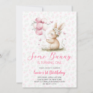Some Bunny spring Birthday Party  Invitation
