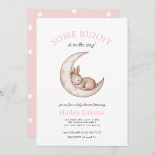 Some Bunny Spring Easter Pink Girl Baby Shower Invitation
