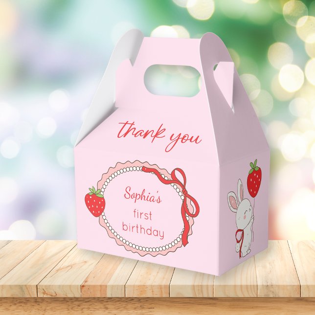 Some Bunny Strawberry Birthday Favour Box (Creator Uploaded)