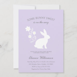 Some bunny sweet floral baby shower  invitation