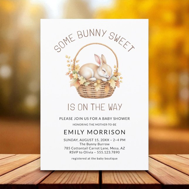 Some Bunny Sweet Gender Neutral Fall Baby Shower Invitation (Creator Uploaded)