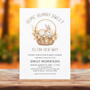 Some Bunny Sweet Girl Autumn Fall Baby Shower Invitation