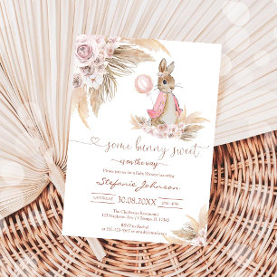 Some Bunny Sweet Pampass Baby Shower Invitation