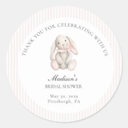 Some Bunny Sweet Pink Baby Shower Classic Round Sticker