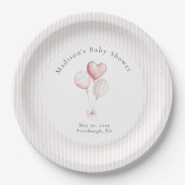Some Bunny Sweet Pink Baby Shower Paper Plate