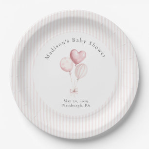 Some Bunny Sweet Pink Baby Shower Paper Plate