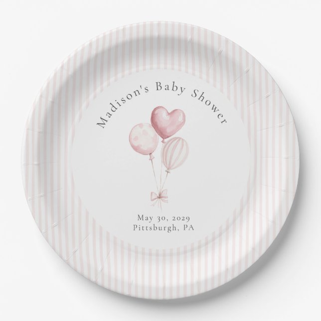 Some Bunny Sweet Pink Baby Shower  Paper Plate (Front)