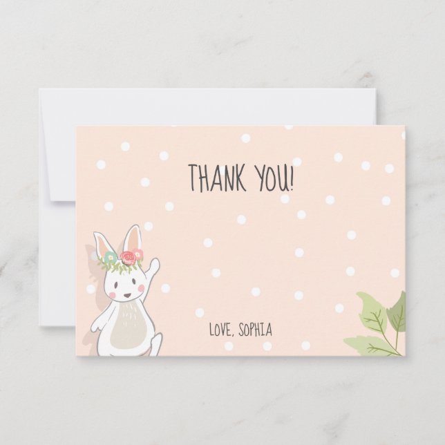 Some Bunny Thank You Card Easter Pink Girl (Front)