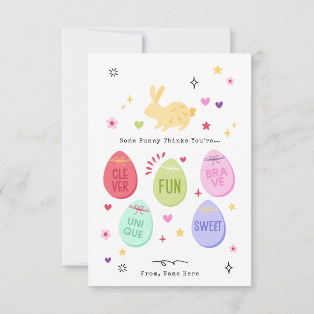 Some Bunny Thinks You're Awesome Happy Easter Card (Front)