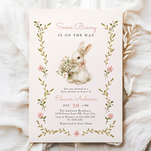 Some Bunny Vintage Baby Shower Invitation (Creator Uploaded)