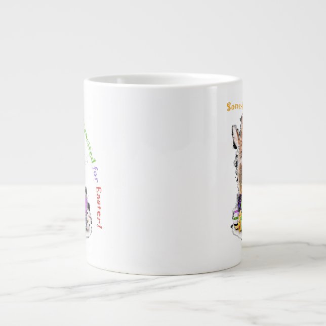 Some-bunny's excited for Easter! Large Coffee Mug (Front)