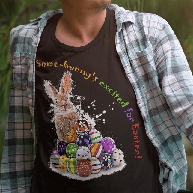 Some-bunny's excited for Easter! T-Shirt (Some-bunny's excited for Easter! Men Basic Black T-Shirt)