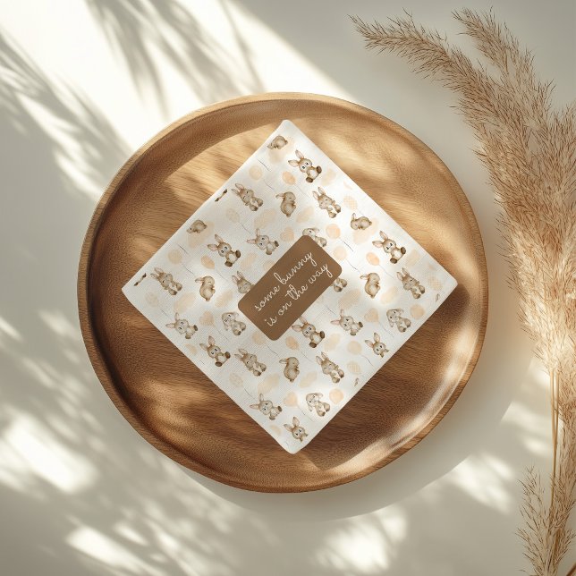 Some Bunny's on the Way Gender Neutral Baby Shower Napkin (Creator Uploaded)