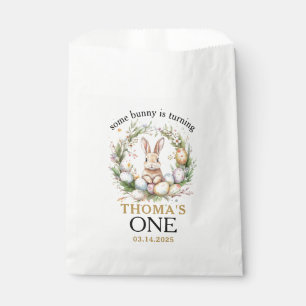 Some easter Bunny Is Turning one 1st birthday Favour Bag