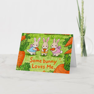 Some Easter Bunny Loves Me Foil Greeting Card