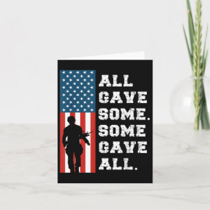 Some Gave All Usa Flag American Mens Womens Memori Card
