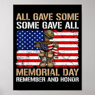 Some Gave Memorial Day Patriotic Flag USA Fallen Poster