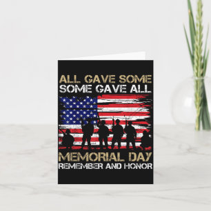Some Gave Memorial Day Remember and Honour Veteran Card