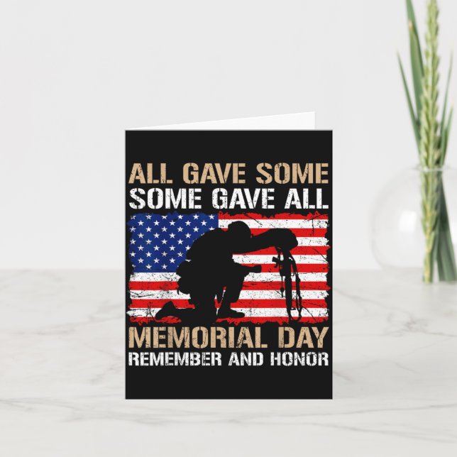 Some Gave Memorial Day Remember Honour USA Fallen Card (Front)