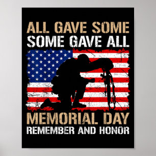 Some Gave Memorial Day Remember Honour USA Fallen Poster