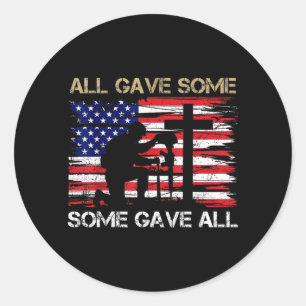 Some Gave Remember and Honour Memorial Day Flag US Classic Round Sticker