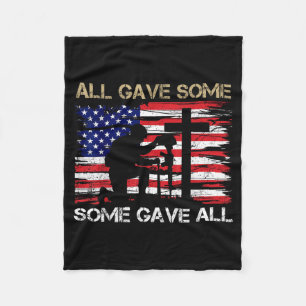 Some Gave Remember and Honour Memorial Day Flag US Fleece Blanket