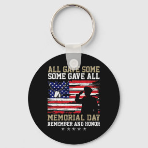 Some Gave Salute Veteran Memorial Day Distressed Key Ring