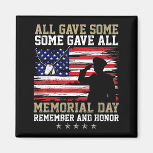 Some Gave Salute Veteran Memorial Day Distressed Magnet