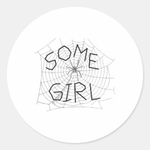 Some Girl Spider Web Ck To School Classic Round Sticker