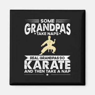 Some Grandfather Naps Real Grandpa Do Karate Magnet