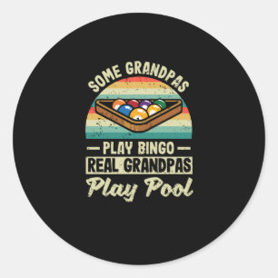 Some grandfathers play bingo pool billiards classic round sticker