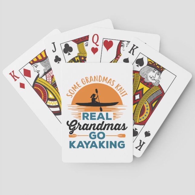 Some Grandmas Knit Real Grandmas Go Kayaking Playing Cards (Back)